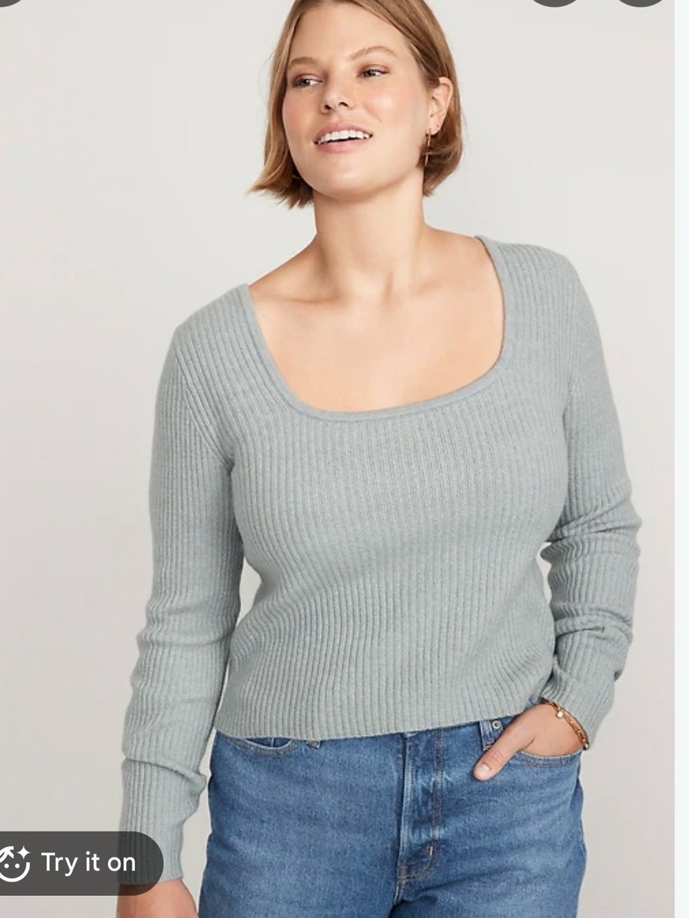 OLD NAVY Fitted Cropped Square-Neck Rib-Knit
Sweater large